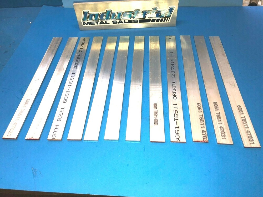 1/8″ x 1″ 6061 T6511 Aluminum Flat Bar x 36″-Long– .125″ x 1″– 12 PIECES!!!