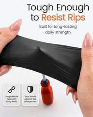 5 Mil Food Prep Black Nitrile Gloves Textured Disposable (Box of 100, Medium)