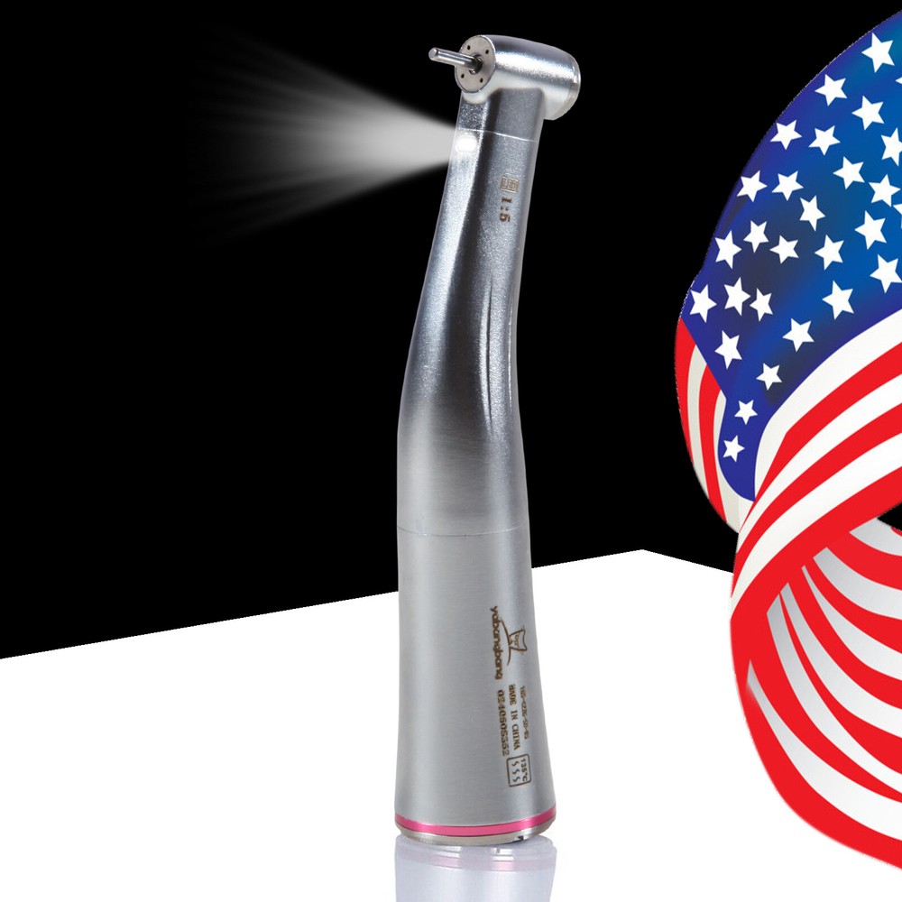 Dental 1:5 Increase LED Fiber Optic Contra Angle Red Ring Fit NSK Ti Max Z95L