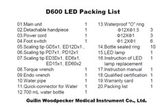 Woodpecker DTE D600 LED Ultrasonic Piezo Scaler 9 Tips 700ml Auto Water Supply