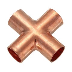 3/4″(19.05mm) Copper Cross Pipe Fitting 4 Ways Welding Copper Connector