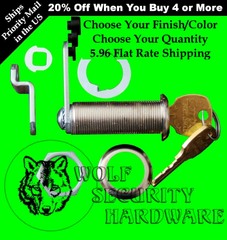 National Compx Cam Cabinet Lock 1 3/4 Length KEYED ALIKE Chrome Brass Antique