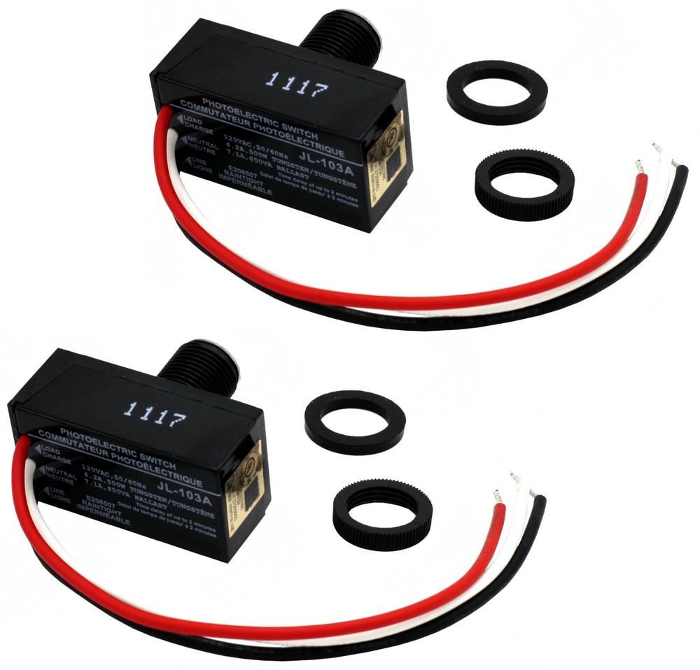 Pack of 2- Outdoor Hard-Wired Post Eye Light Control with Photocell Light Sensor