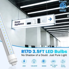 LED Outdoor Tubes 3.5ft 28W R17D/HO Base for Double-Sided Signs 6000K Cool White