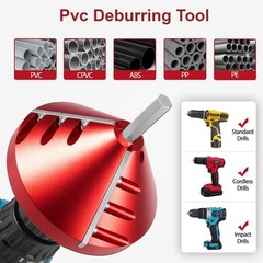 2-in-1 PVC Pipe Chamfer & Deburr Tool Manual Pipe Reamer 0.92–3.89″OD CPVC Pipe