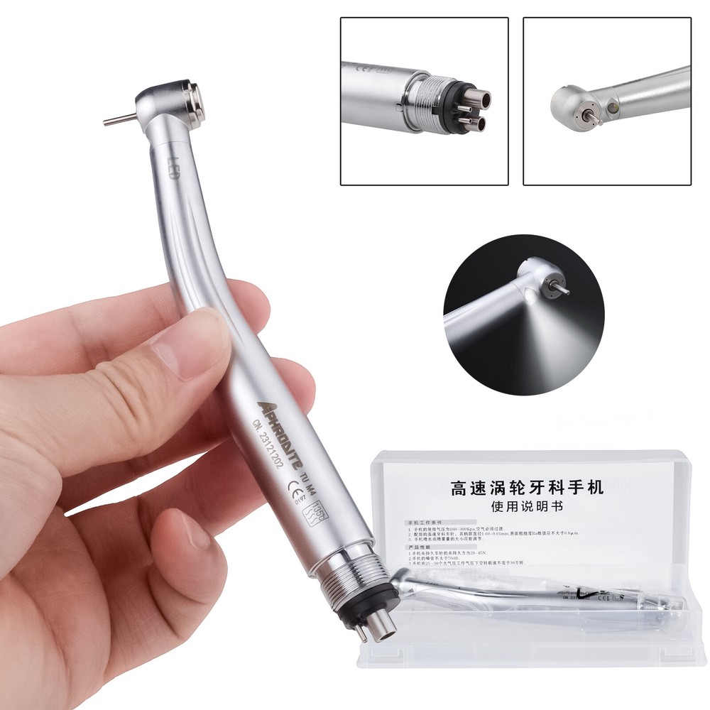 NSK Type Dental LED High Speed Handpiece Internal Triple Spray Push Button 4H US