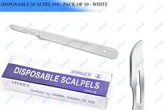 10 PCS STERILE DISPOSABLE SCALPELS #10-SINGLE USE-DENTAL, SURGICAL, DERMAPLANING