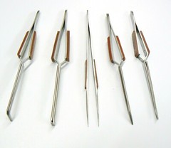 5 Tweezers Jewelry Soldering Fiber Grip Cross Locking Set Bent & Straight Tip