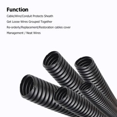 Polyethylene Split Wire Loom Conduit Tubing Harness Wrap Cable Sleeve Cord Lot