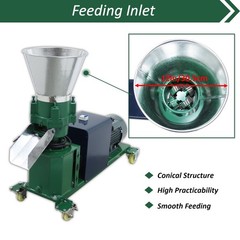 220V 3mm Chicken Feed Pellet Mill Machine Feed Pelletizer 4 Head Roller 200kg/h