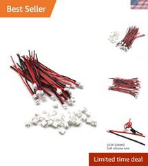 20-Pack Mini Micro JST-PH 2.0mm Connector Kit with 10cm Cables for Electronics