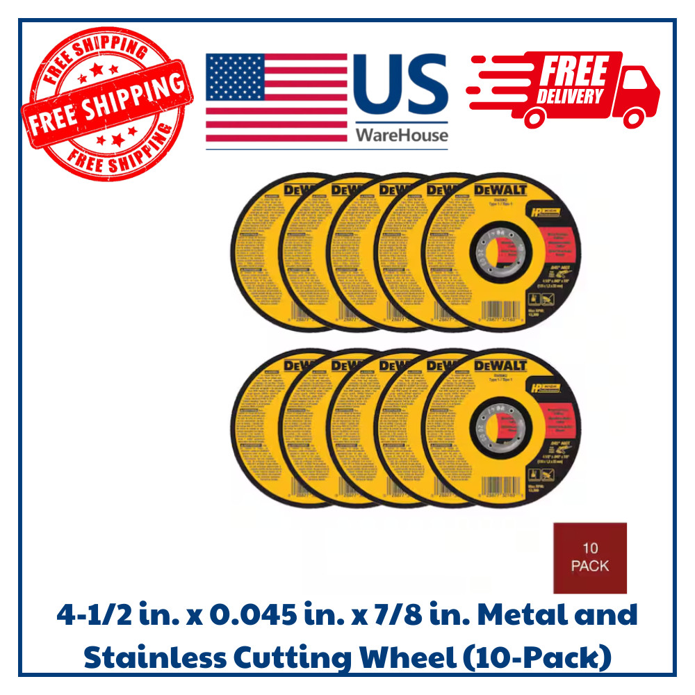 4-1/2 in. x 0.045 in. x 7/8 in. Metal and Stainless Cutting Wheel (10-Pack)