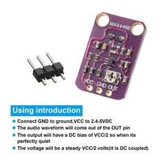 6 Pieces Electret Microphone Amplifier Module MAX4466 Adjustable Gain Blue…