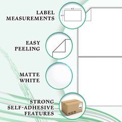 110 Sheets 220 Premium Half Sheet Shipping Labels 200+20 8.5×5.5 2 Per Sheet