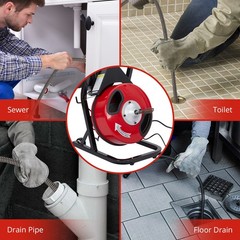 Towallmark Drain Cleaner Machine Electric Drain Auger 50FT x 1/2 In Drain Auger