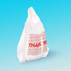 1000 Pack- White Thank You 1/8 Plastic Shopping Bags, T-Shirt Bags [17x10x6 in]