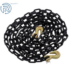 1/4 Inch × 14 Ft G80 Transport Binder Chain | Tow Chain with Clevis Grab Hooks