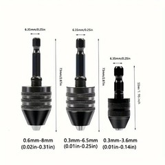Mini ( 0.3mm to 3.6mm) Keyless Drill Chuck with 1/4″ Hex Shank Adapter – J016 US