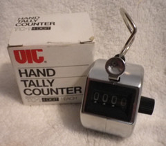 OIC Hand Held Counter Tally 4 Digits to 9999 Mechanical Metal sports small