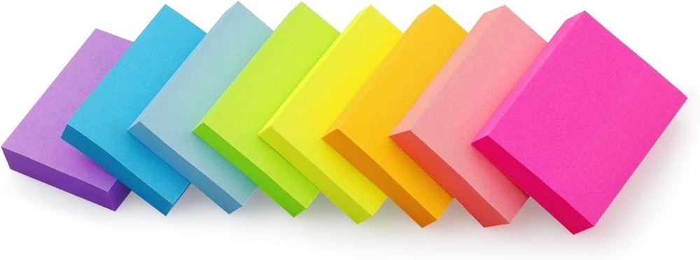 Colorful 1.5×2 Inch Sticky Notes – 8 Pads, 800 Sheets for Effective Reminders