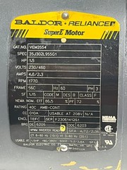 Baldor Reliance VEM3554 Super-E Motor 1.5HP 1770RPM 56C TEFC 3-Phase AC C-Face