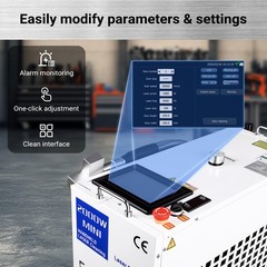 1500W Dual Pendulum Fiber Laser Cleaning Machine For Car Oil Rust Remove 220V US