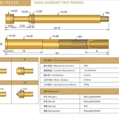 JTS150 split 50A current pin