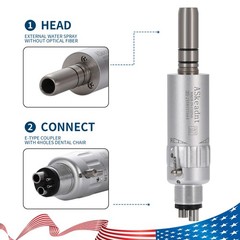 New NSK Style Dental Low Speed Air Motor Handpiece E-type 4 Hole ASkeadnt
