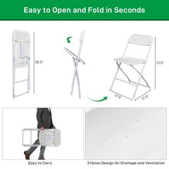 (4-10 PCS) Plastic Folding Stackable Chairs Seat Office Outdoor Wedding Party