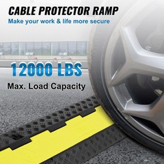 VEVOR 5 PCs Cable Protector Ramp 2 Channel 12000 lbs Load Wire Cable Cover Ramp