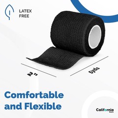 Self-Adhesive Bandage Wrap – Suitable for All 10 Count (Pack of 1), Black
