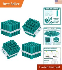 100 Pcs 1/4″ X 1-1/4″ Green Expanding Plastic Concrete Anchors for Secure Fixing