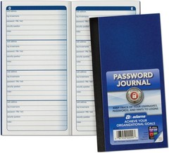 Password Journal, 1 Count, 6.25 x 3.25 Inches, Blue, Alphabetically Organized…