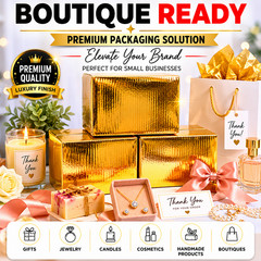 6x6x4 Metallic Gold Shipping Boxes 32 ECT B Flute Gift Mailer Boxes