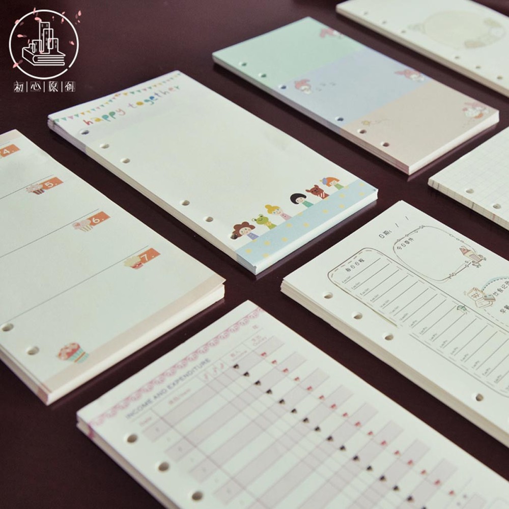 A5/A6 Cartoon Colourful Planner Diary Insert Refill Schedule Organiser Note Memo