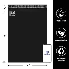 Any size Black Poly Mailers Shipping Envelopes Self Sealing Plastic Mailing Bag