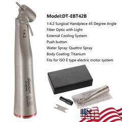 NSK Style Dental Handpiece LED 1:4.2 Contra Angle 45° Surgical External Spray