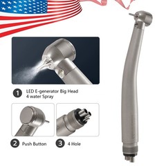 NSK Style Dental Fiber Optic High Speed Turbine Handpiece LED E-generator 4Hole
