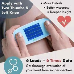 EMAY 6Leads Portable ECG Monitor Record ECG & Heart Rate in 6 Channels /OPEN BOX