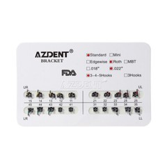 AZDENT Dental Orthodontic Brackets Brace Mini Standard Edgewise Roth MBT 018 022