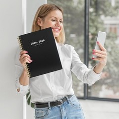 2026-2028 Academic Monthly Planner – 2- Organizer with Tabs, Black 8.5″x11″