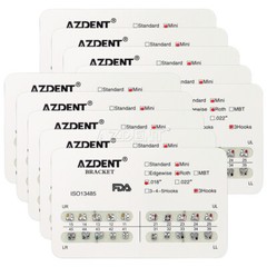 AZDENT Dental Orthodontic Metal Brackets Braces Mini/Standard Roth/MBT 022/018