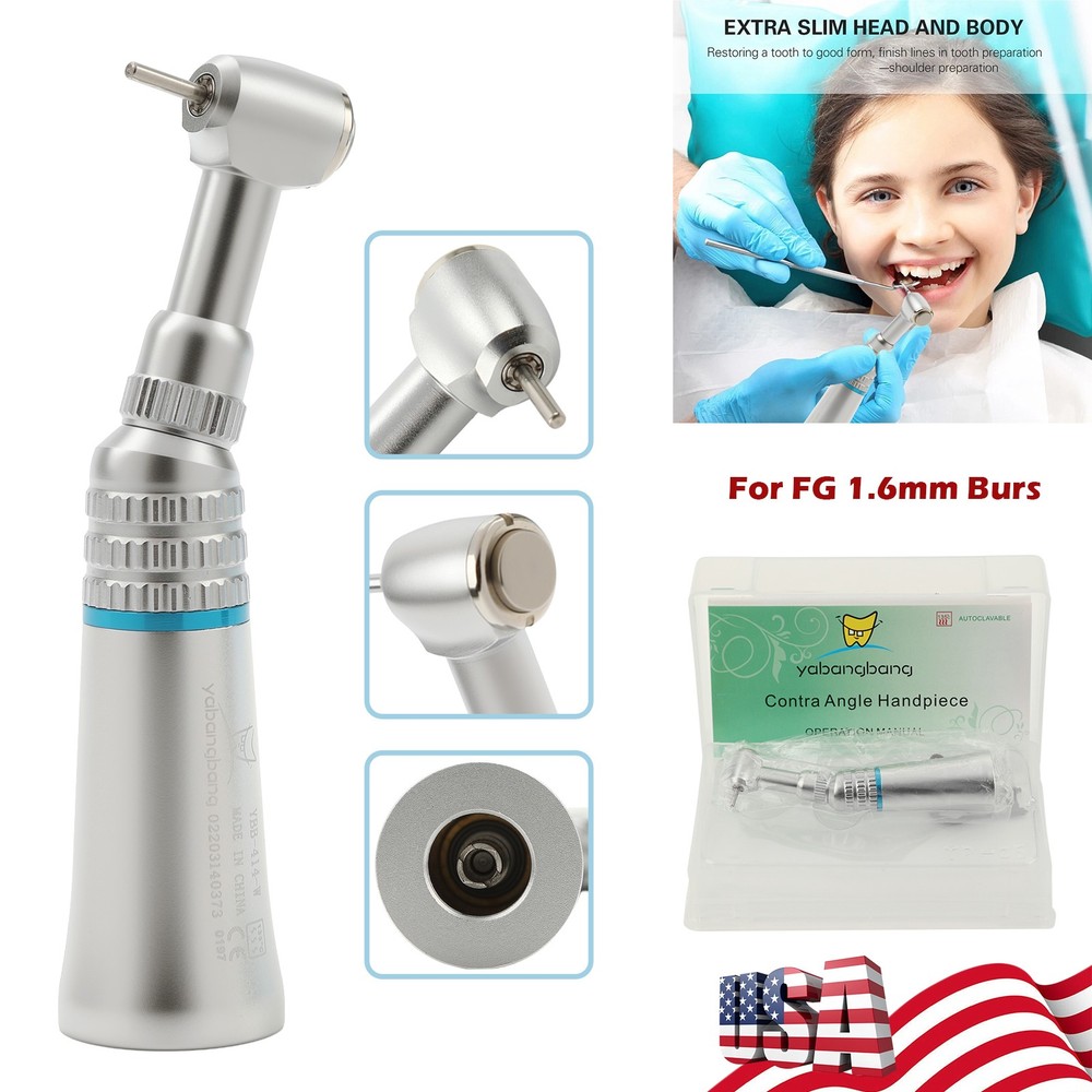 Yabangbang Dental Low Speed Contra Angle Handpiece Push Button Fit FG 1.6mm Burs