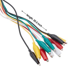 WGGE WG-026 50 Pieces and 5 Colors Test Lead Set & Alligator Clips (20.5 inches)