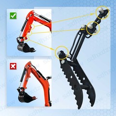 TYPHON Hydraulic Thumb Clip For 0.8Ton-2Ton Mini Excavators Attachments 3-Holes