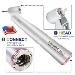 45° Angle Head Dental 1:4.2 Increasing LED Optic Contra Angle handpiece Inner US