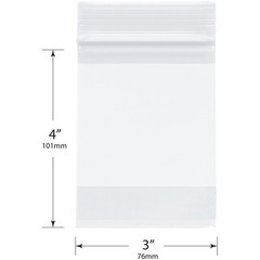 Plymor 3″ x 4″, 2 Mil with White-Block Zipper Reclosable Plastic Bags