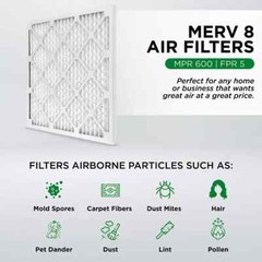 24x24x2 MERV 8 Pleated AC Furnace Air Filters. 12 Pack
