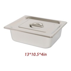 8 Pack 1/2 Size Hotel Pans Steam Table Pan 4″ Deep Stainless Steel with Lid