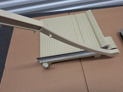 X-Acto Guillotine Paper Cutter – beige, measures in cm & inches, 12″ wide manual
